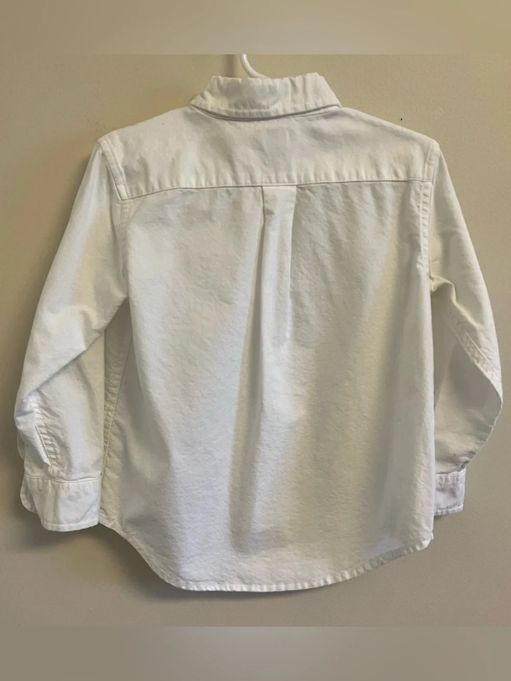 Janie and Jack Boys Size 3 White Solid Long Sleeve Button-Down Cotton Shirt Prep
